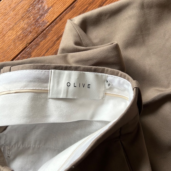 Olive wide single pleat pants mocha - Picture 3 of 3
